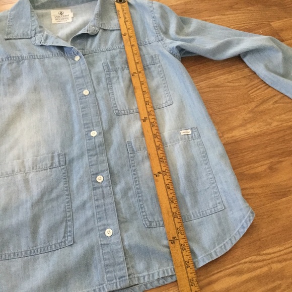 Volcom Chambray Denim Button Down Shirt - Picture 9 of 10